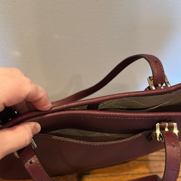Michael Kors Merlot Leather Tote with Gold Hardware - Picture 8 of 16
